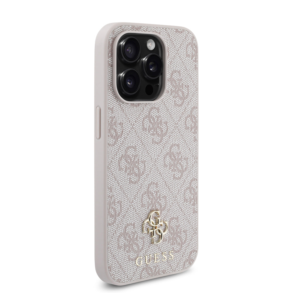 GUESS iPhone 15 Pro Max Orjinal Lisanslı Magsafe Şarj Özellikli Small 4G Classic Pembe Kılıf