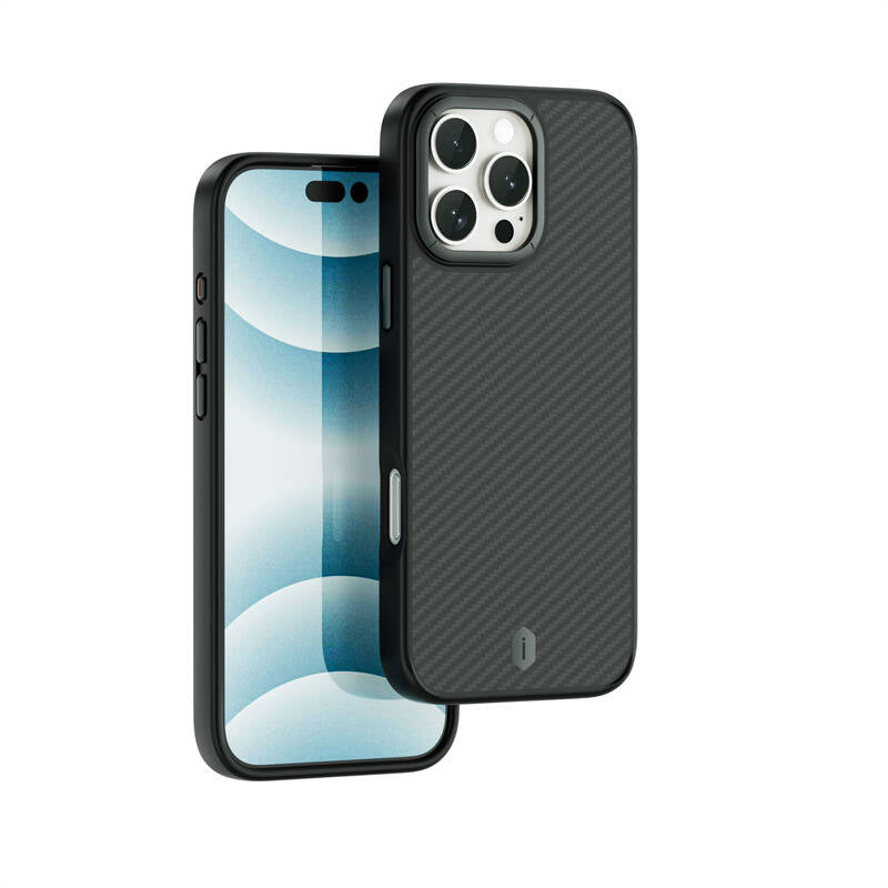 WİWU iPhone 16 Pro Max Magsafe Şarj Özellikli Aramid Fiber Tasarım Kevlar Kılıf