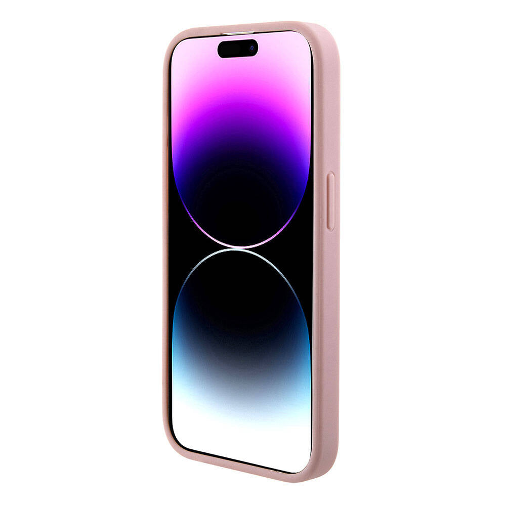 Guess Orjinal Lisanslı 4G Büyük Metal Logolu Glitter Pembe Kapak - enzaksesuar