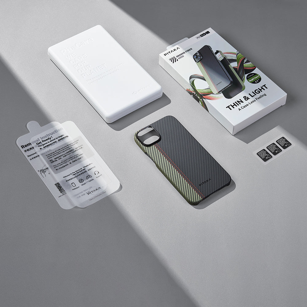 PİTAKA iPhone 15 Plus Magsafe Şarj Özellikli 600D Aramid Fiber Tactile Woven Orchestra Serisi Overture Kılıf