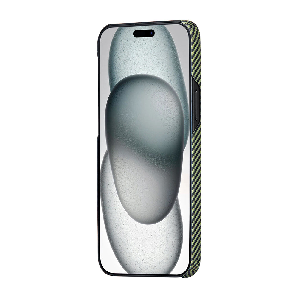 PİTAKA iPhone 15 Plus Magsafe Şarj Özellikli 600D Aramid Fiber Tactile Woven Orchestra Serisi Overture Kılıf