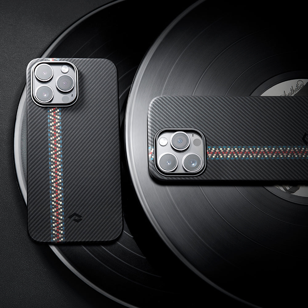 PİTAKA Magsafe Şarj Özellikli İPhone 14 Pro 600D Aramid Fiber Pitaka Tactile Woven Orchestra Serisi Rhapsody Kapak