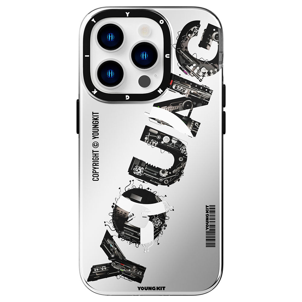 Youngkit Mechanic Serisi iPhone Gri Kapak - enzaksesuar