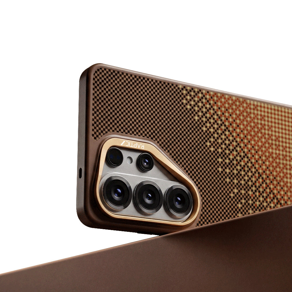 Galaxy S26 Ultra Kılıf M-safe Şarj Özellikli Raptic Aramid Skin Dual Serisi Kapak Kahverengi