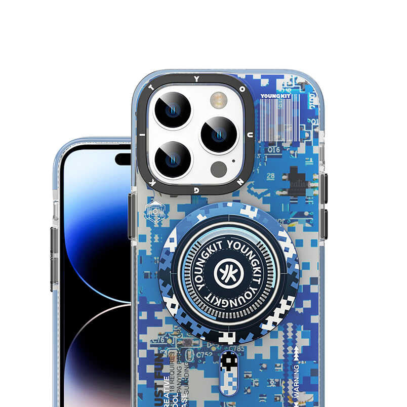 Youngkit Kamuflaj Serisi iPhone Mavi Kapak - enzaksesuar