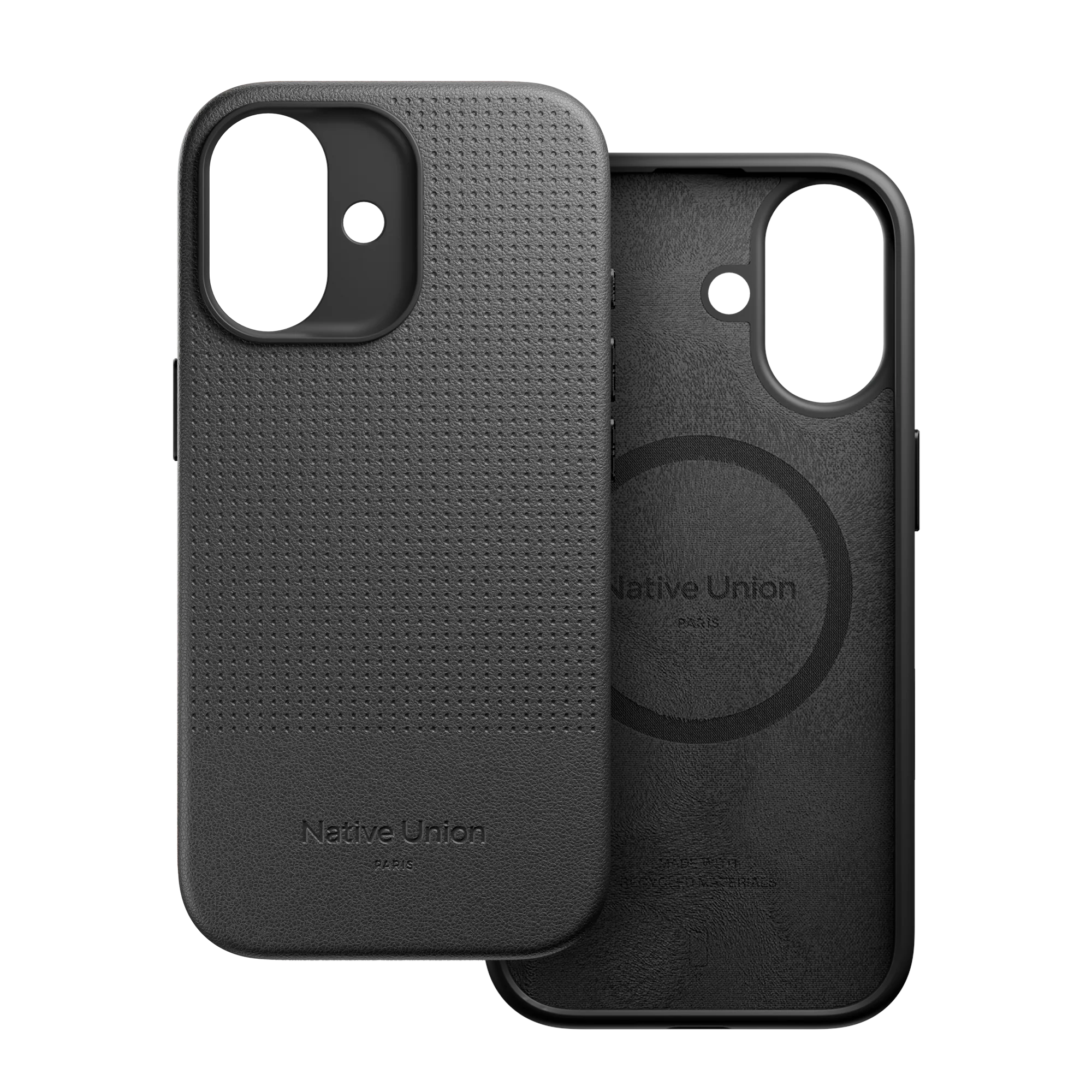 Apple iPhone 17 Kılıf M-safe Şarj Özellikli Deri Dokulu Native Union 2025 Active Serisi Kapak Siyah