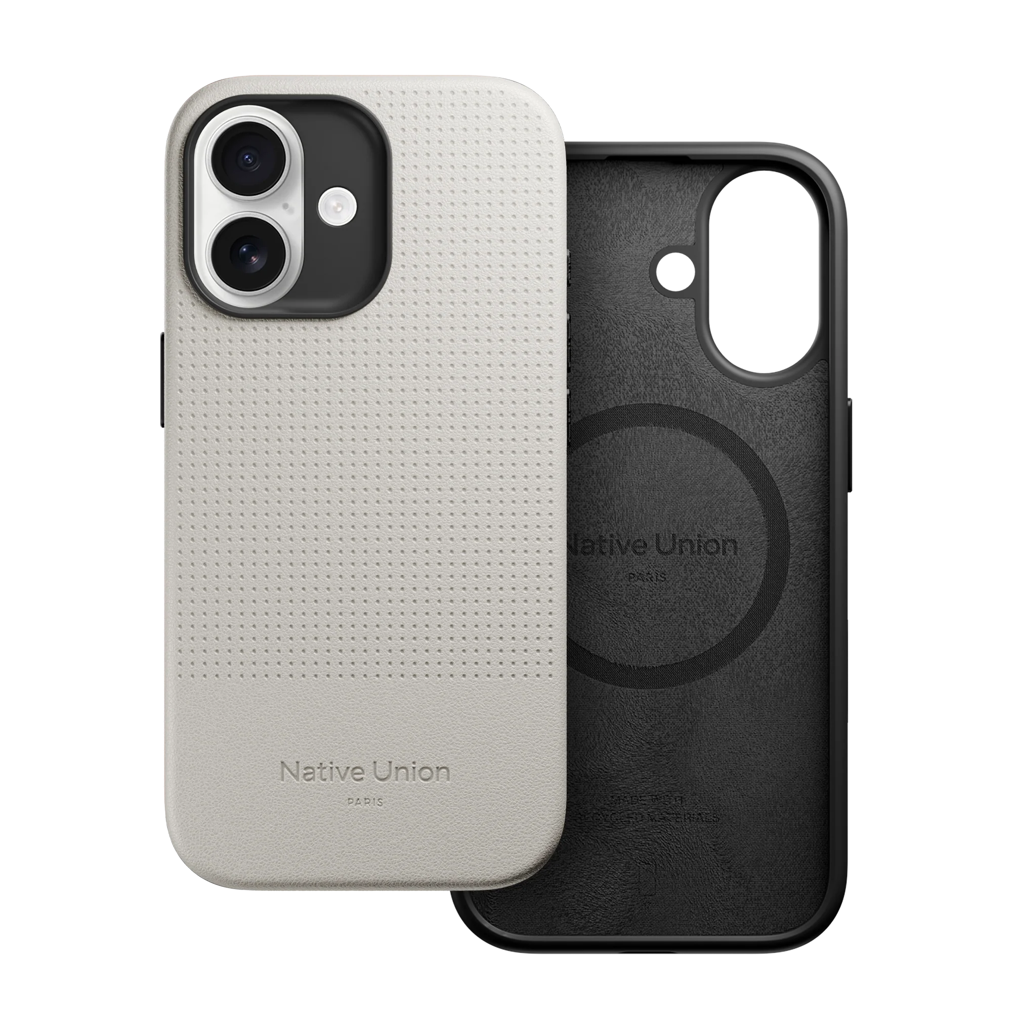 Apple iPhone 17 Kılıf M-safe Şarj Özellikli Deri Dokulu Native Union 2025 Active Serisi Kapak Beyaz