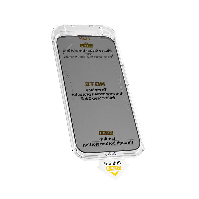 Wiwu Wi-SQ009 Easy Install iPrivacy 360° Anti-Peep Oleofobik Temperli Cam Ekran Koruyucu + Kolay Uygulama Aparatlı