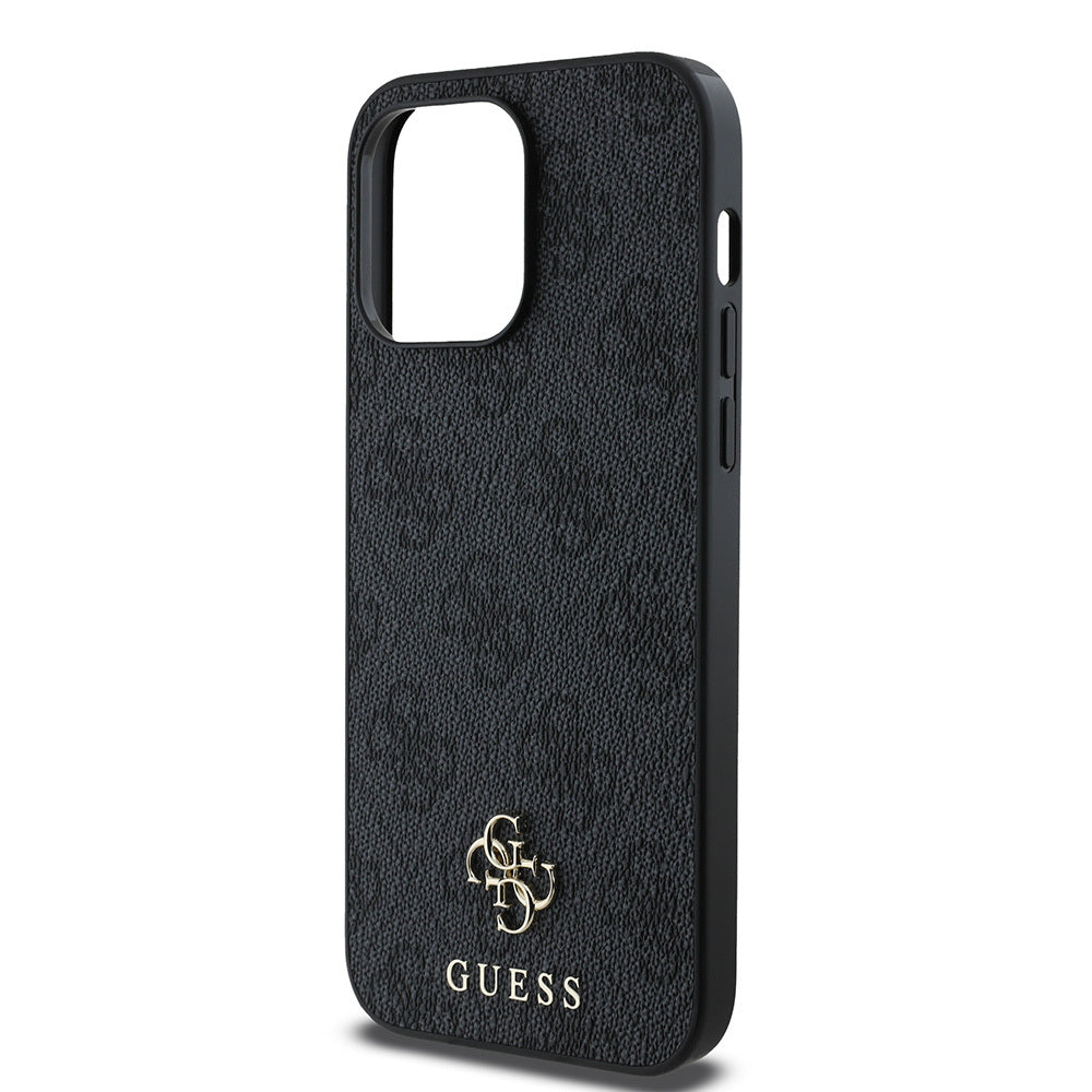 GUESS iPhone 15 Pro Orjinal Lisanslı Magsafe Şarj Özellikli Small 4G Classic Siyah Kılıf