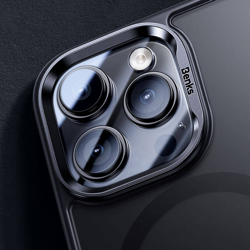 BENKS iPhone 15 Pro Magsafe Şarj Özellikli Benks Mist Protective Siyah Kılıf