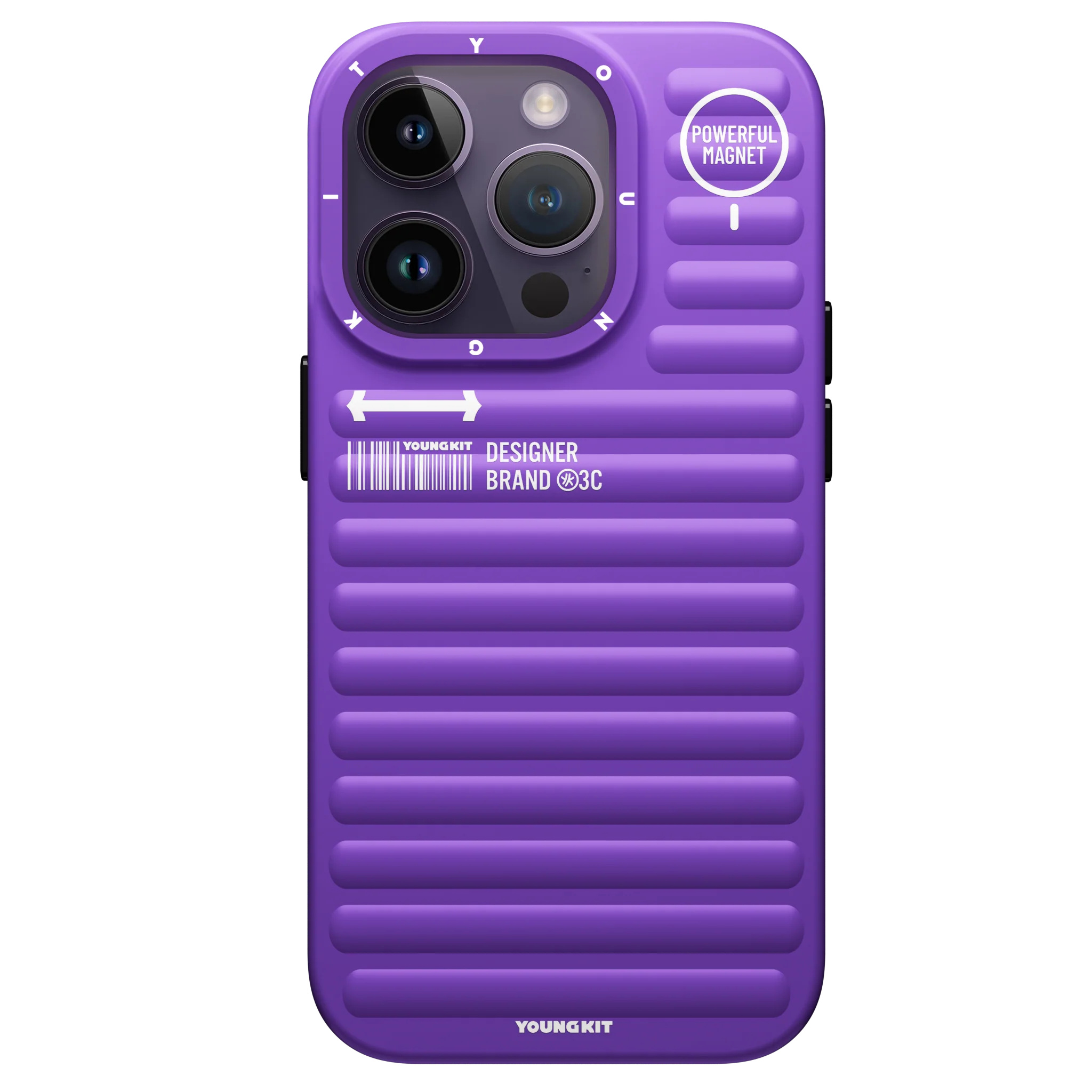 YOUNGKIT iPhone 14 Pro Max Mat Renkli Tasarım YoungKit Original Serisi Mor Kılıf