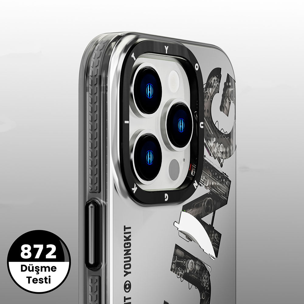 Youngkit Mechanic Serisi iPhone Gri Kapak - enzaksesuar