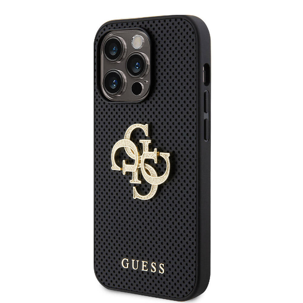 Guess Orjinal Lisanslı Delikli Yazı ve 4G Glitter Büyük Metal Logolu Siyah Kapak - enzaksesuar