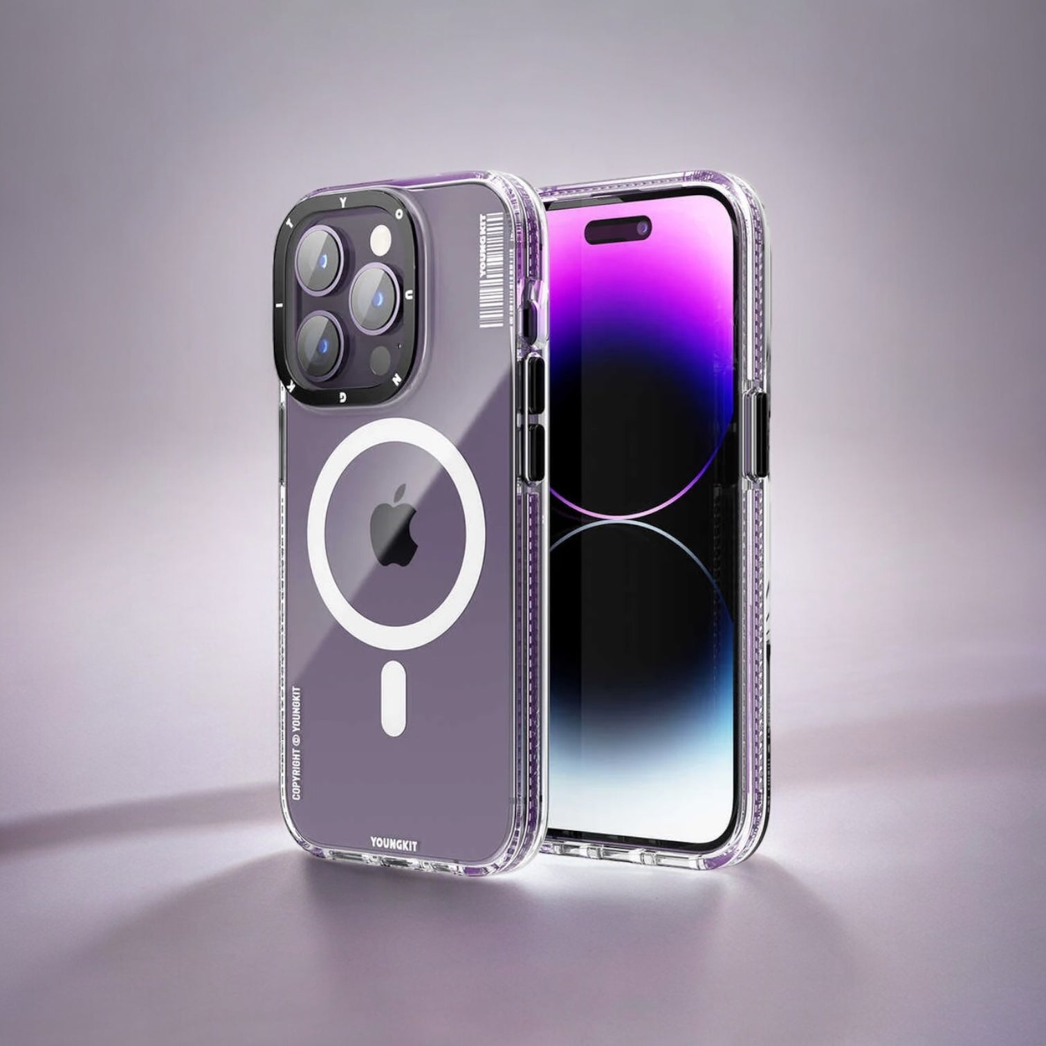 Youngkit Exquisite Serisi iPhone Kapak Siyah Mor- Product vendor