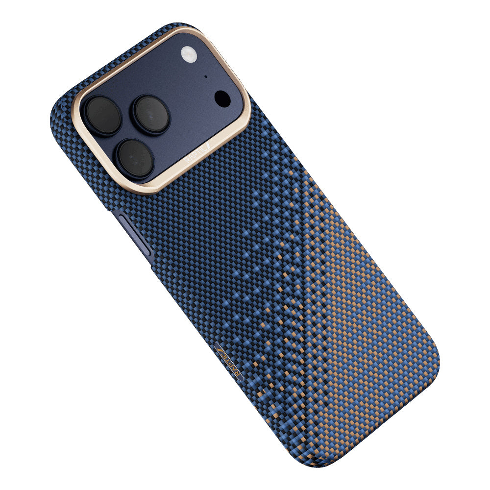 Apple iPhone 17 Pro Max Kılıf M-safe Şarj Özellikli Raptic Aramid Skin Serenity Serisi Kapak Lacivert