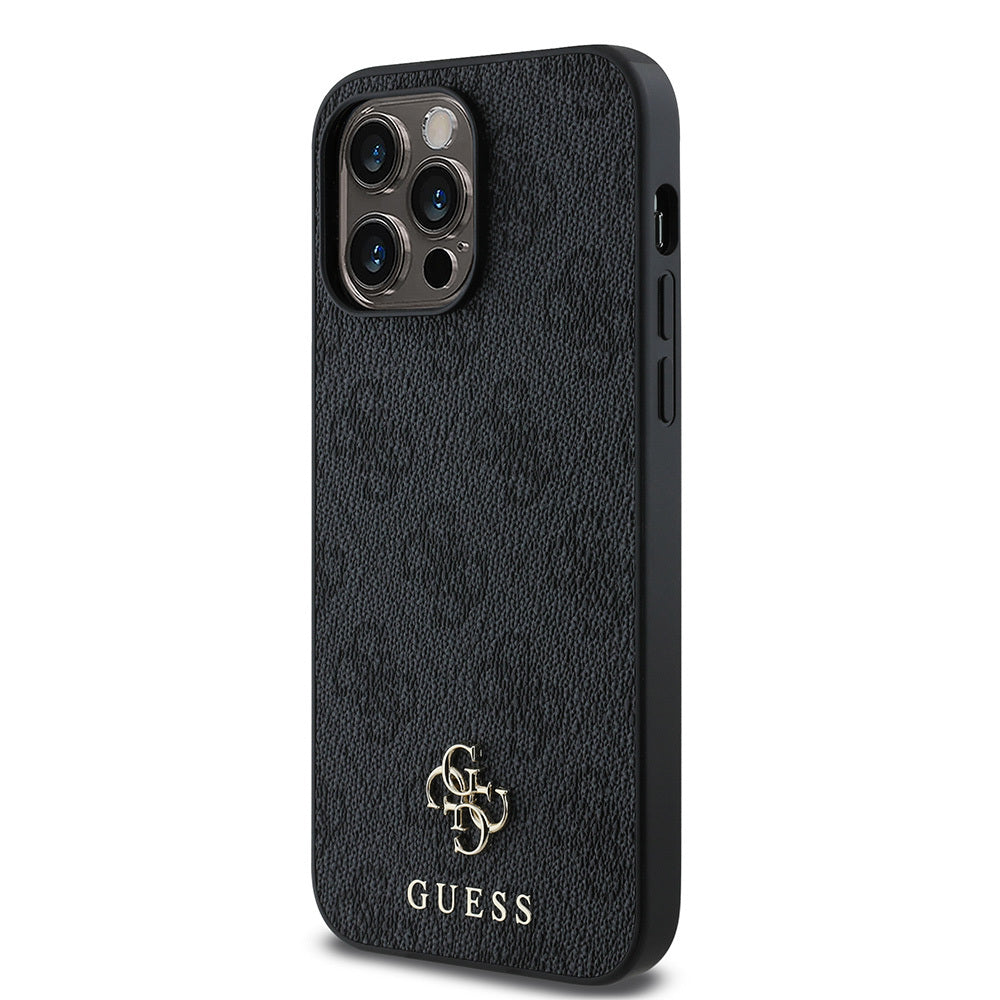 GUESS iPhone 15 Pro Orjinal Lisanslı Magsafe Şarj Özellikli Small 4G Classic Siyah Kılıf
