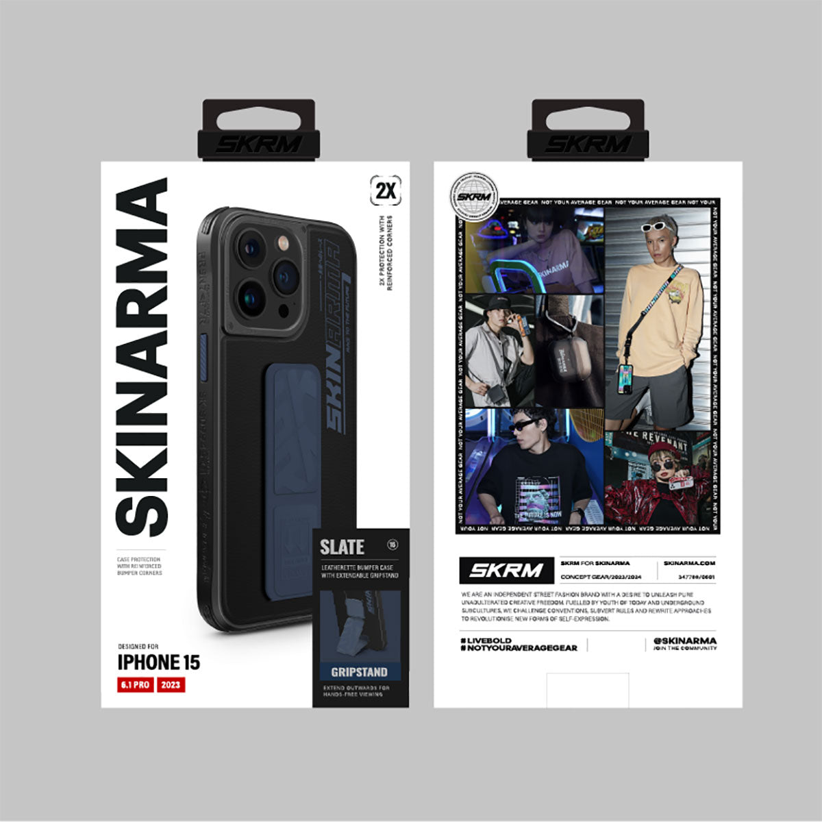 SkinArma Standlı Deri Görünümlü Slate Mavi Kapak - enzaksesuar