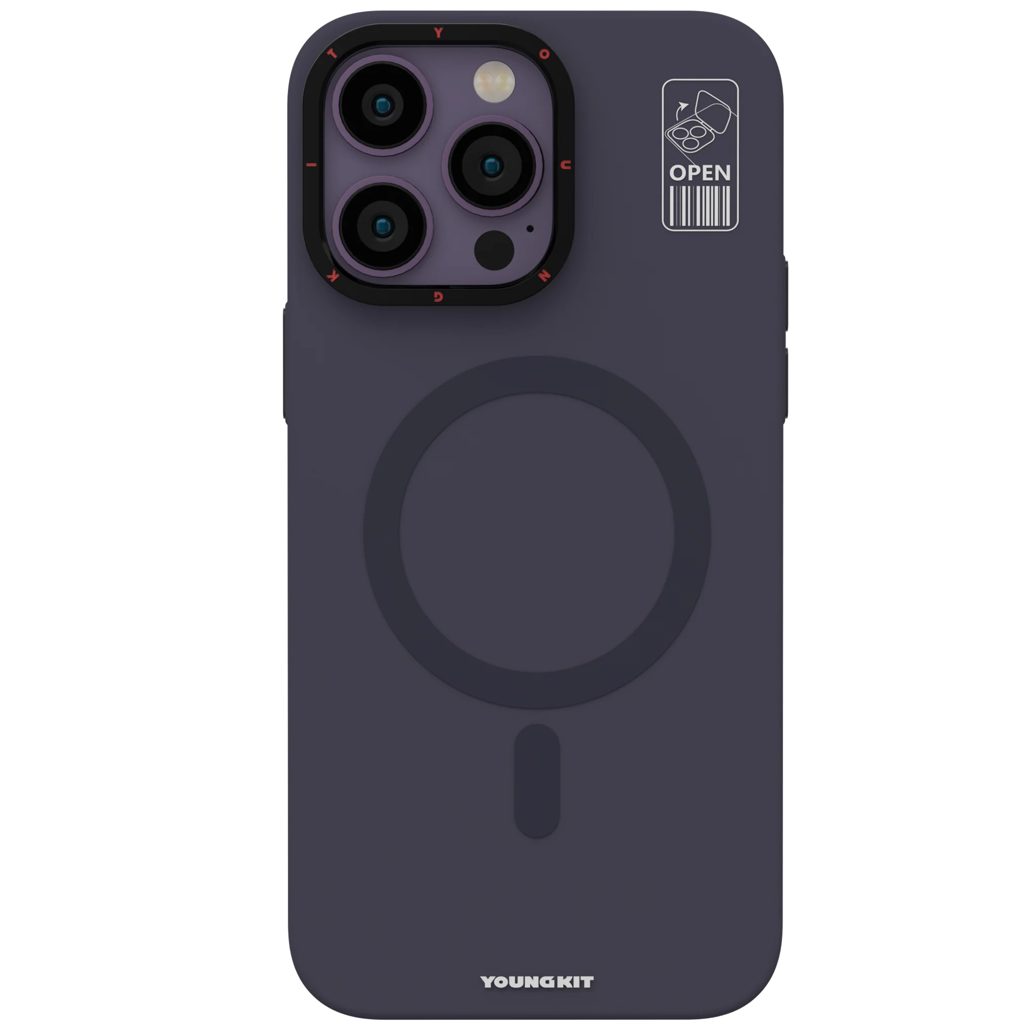 YOUNGKIT iPhone 14 Pro Max Standlı Hermit Bracket Serisi Mor Kılıf
