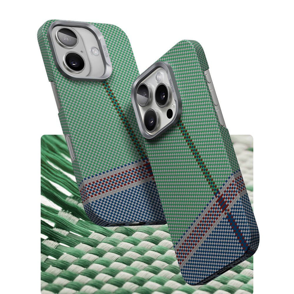 Magsafe Şarj Özellikli Karbon Fiber Tasarımlı Benks Passion Green ArmorAir Kevlar Kapak - enzaksesuar