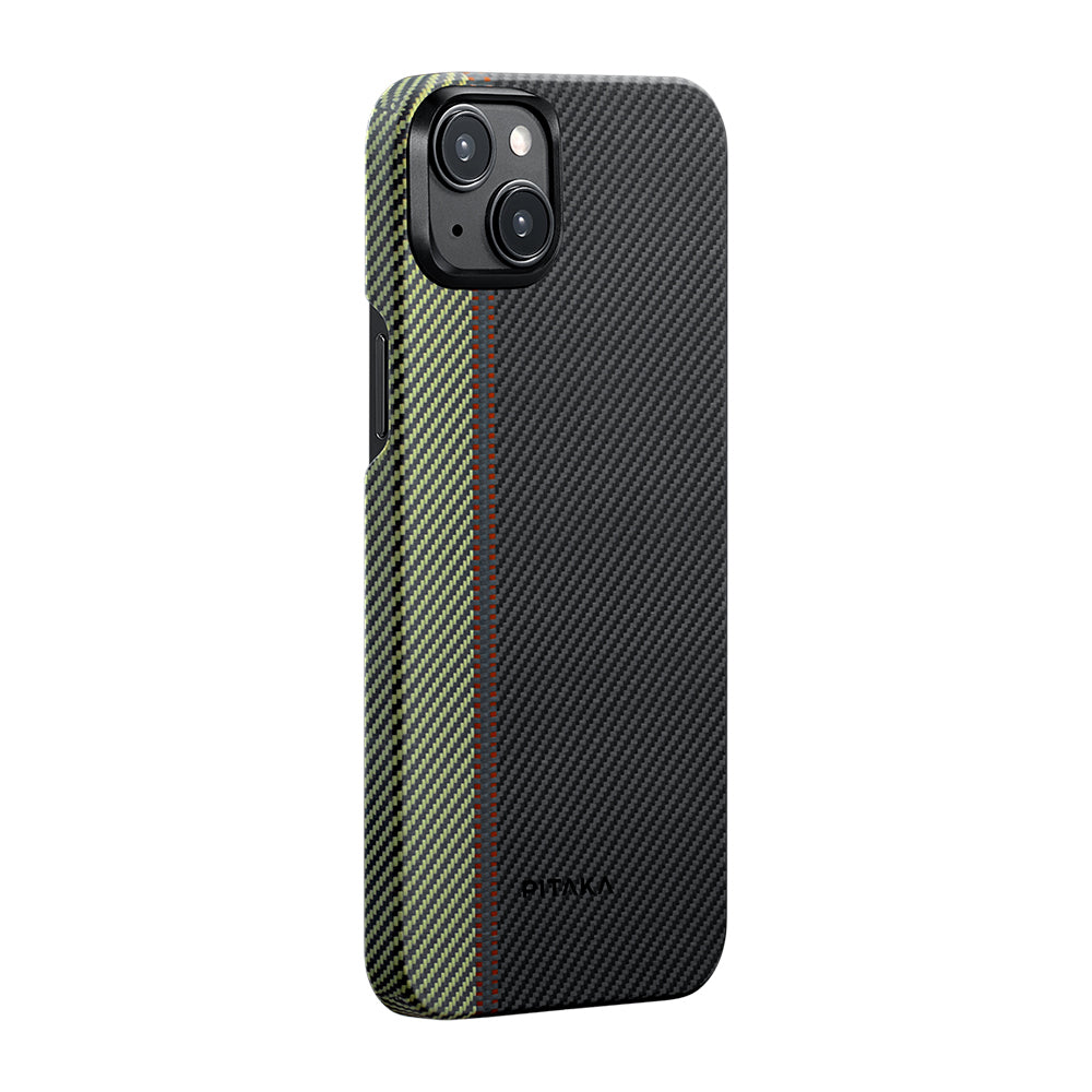 PİTAKA iPhone 15 Plus Magsafe Şarj Özellikli 600D Aramid Fiber Tactile Woven Orchestra Serisi Overture Kılıf