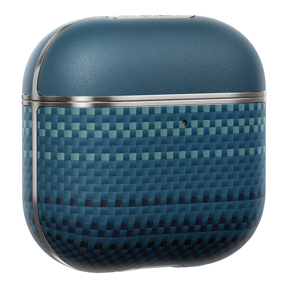 Apple Airpods Pro 2 Kılıf Aramid Fiber Pitaka Tactile Woven Sunset-Moonrise Serisi Sunset Kapak Mavi