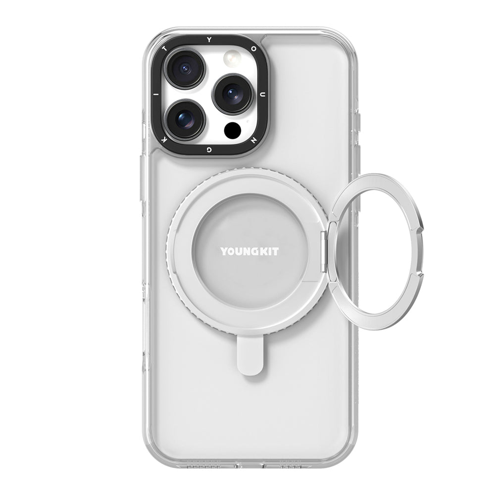 YOUNGKIT iPhone 16 Pro Max Magsafe Şarj Özellikli Parmak Ring Standlı Pivot Serisi Kılıf