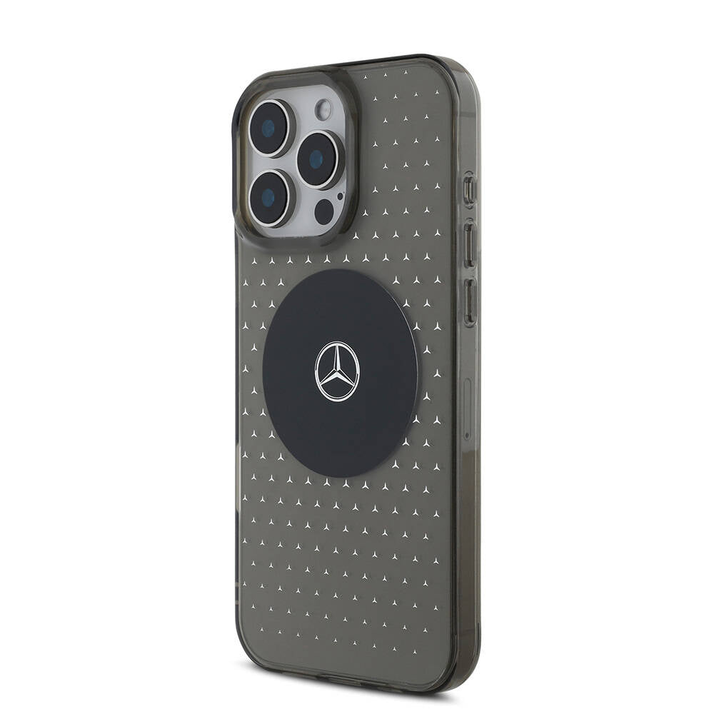 MERCEDES BENZ iPhone 16 Pro Max Orjinal Lisanslı Magsafe Şarj Özellikli Yıldız Desenli Transparan Kılıf