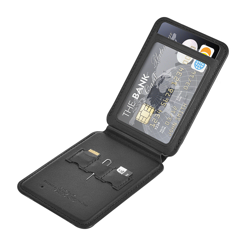 WİWU MW-005 Magnetik Standlı Kartlık Qi Kablosuz Şarj Uyumlu FindMy Özellikli Mag Wallet Siyah