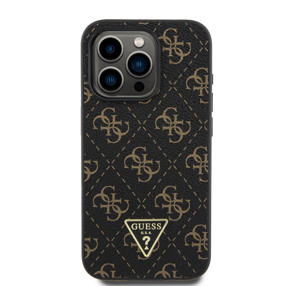 Guess Orjinal Lisanslı PU Deri 4G Desenli Üçgen Logolu Kahverengi Kapak - enzaksesuar