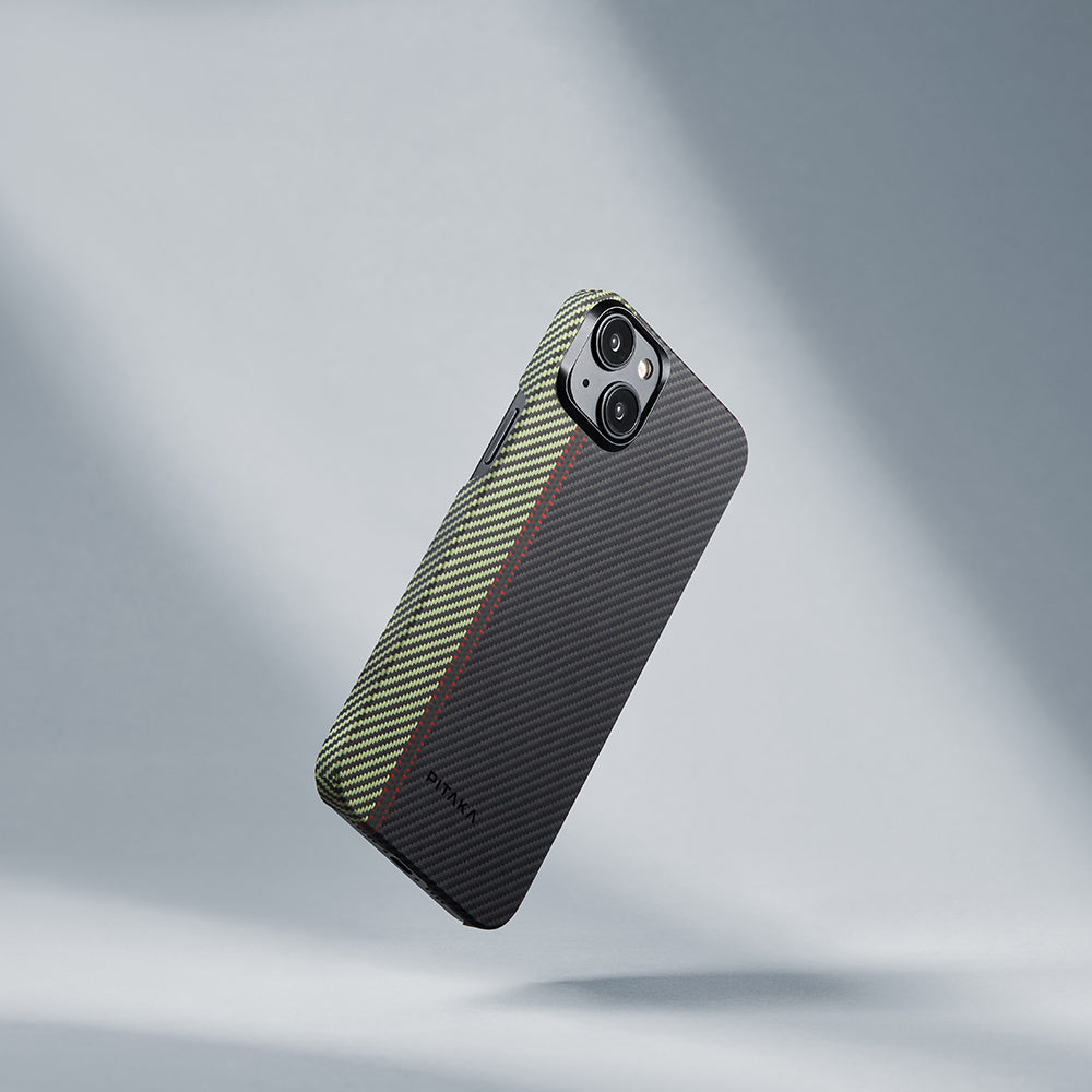 PİTAKA iPhone 15 Plus Magsafe Şarj Özellikli 600D Aramid Fiber Tactile Woven Orchestra Serisi Overture Kılıf