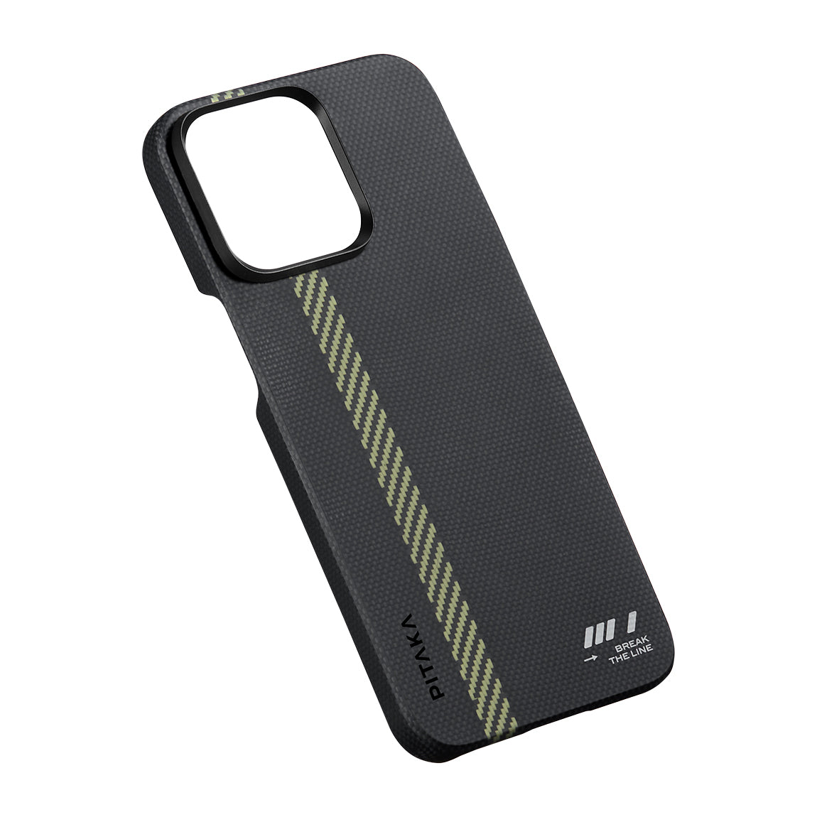 PİTAKA Magsafe Şarj Özellikli iPhone 15 Pro Max Aramid Fiber Pitaka Tactile Woven Break The Line Kılıf