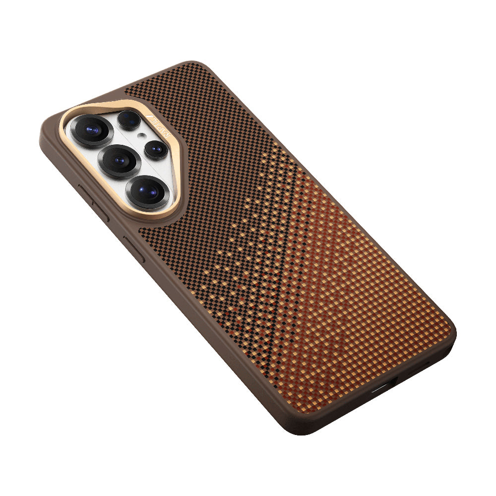Galaxy S26 Ultra Kılıf M-safe Şarj Özellikli Raptic Aramid Skin Dual Serisi Kapak Kahverengi