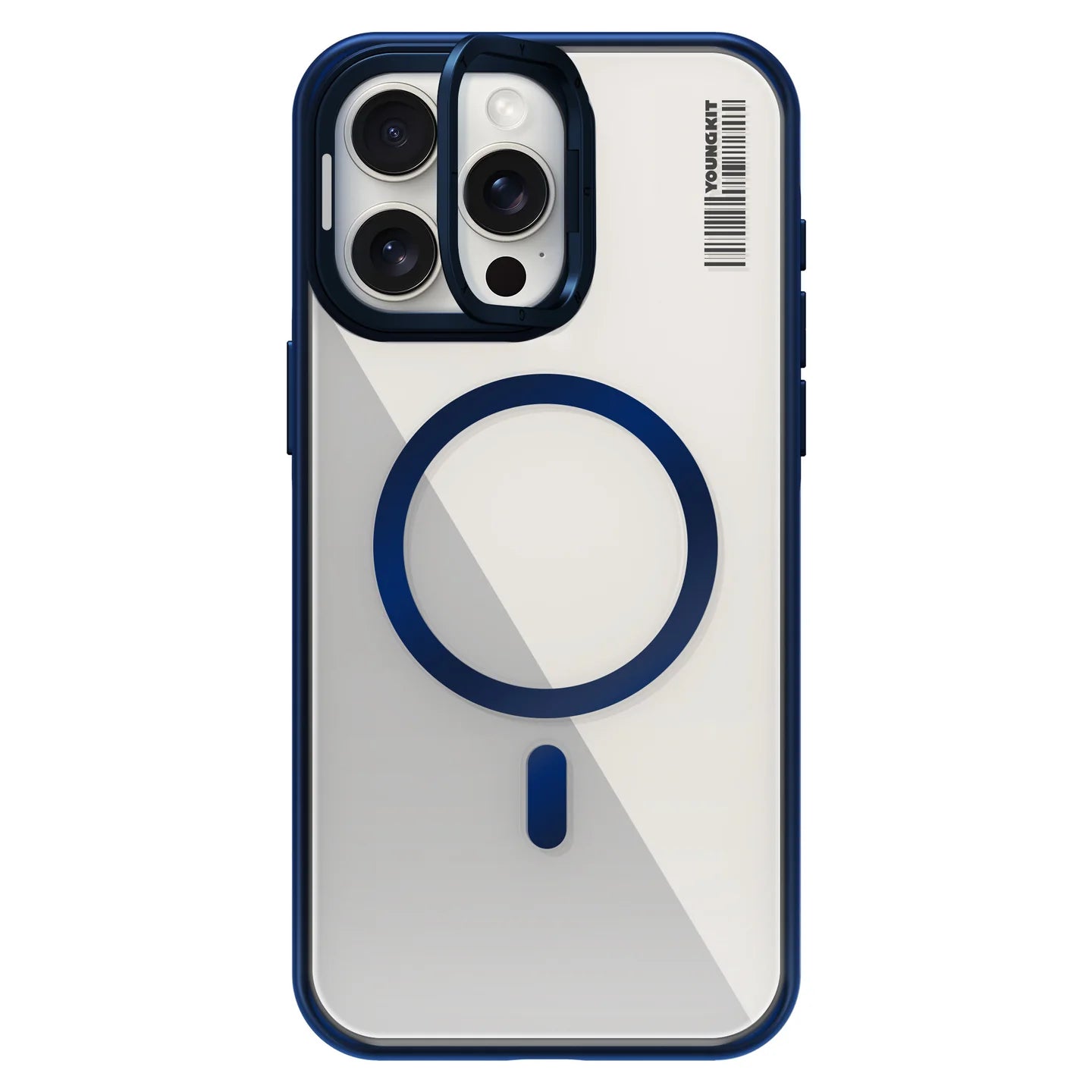 Magsafe Şarj Özellikli Sararma Önleyici Youngkit Crystal Grid Mavi Kapak - enzaksesuar