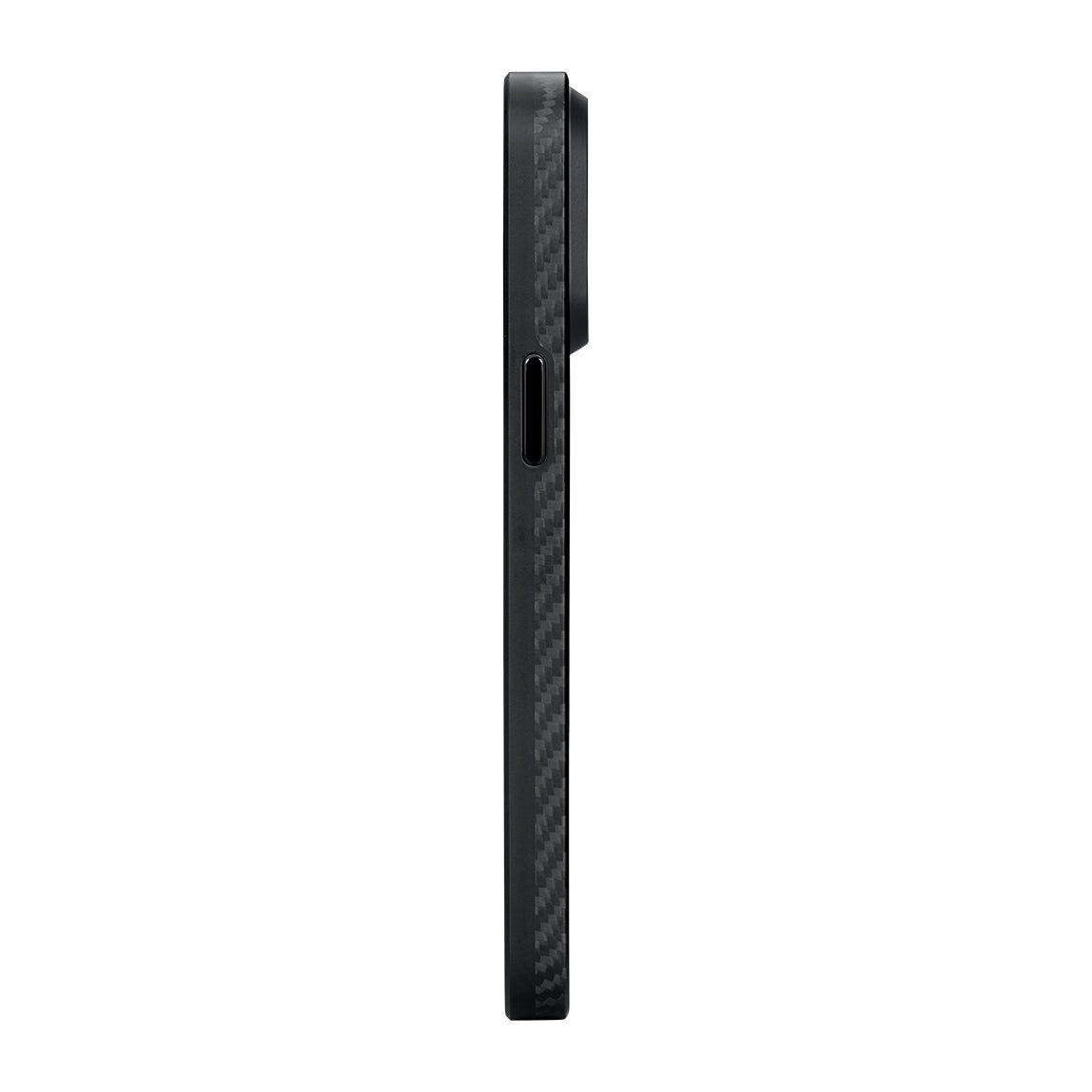 PİTAKA Magsafe Şarj Özellikli İPhone 15 Pro Max 1500D Aramid Fiber Military-Grade Classic Serisi Black-Grey Twill Siyah Kılıf