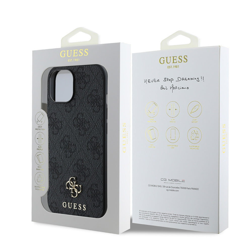 GUESS iPhone 15 Orjinal Lisanslı Magsafe Şarj Özellikli Small 4G Classic Siyah Kılıf