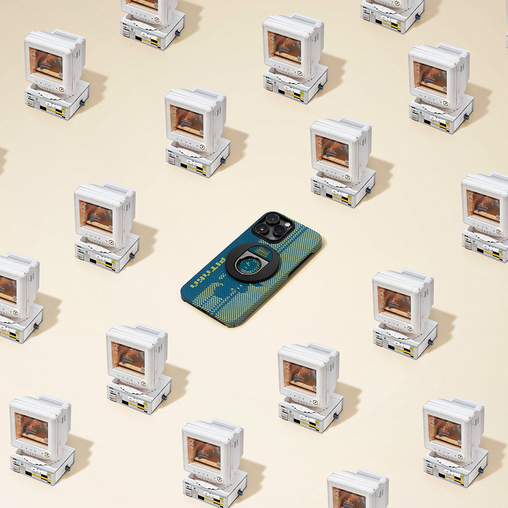 PİTAKA Magsafe Şarj Özellikli iPhone 14 Pro Aramid Fiber Tactile Woven Pixel Game Kılıf