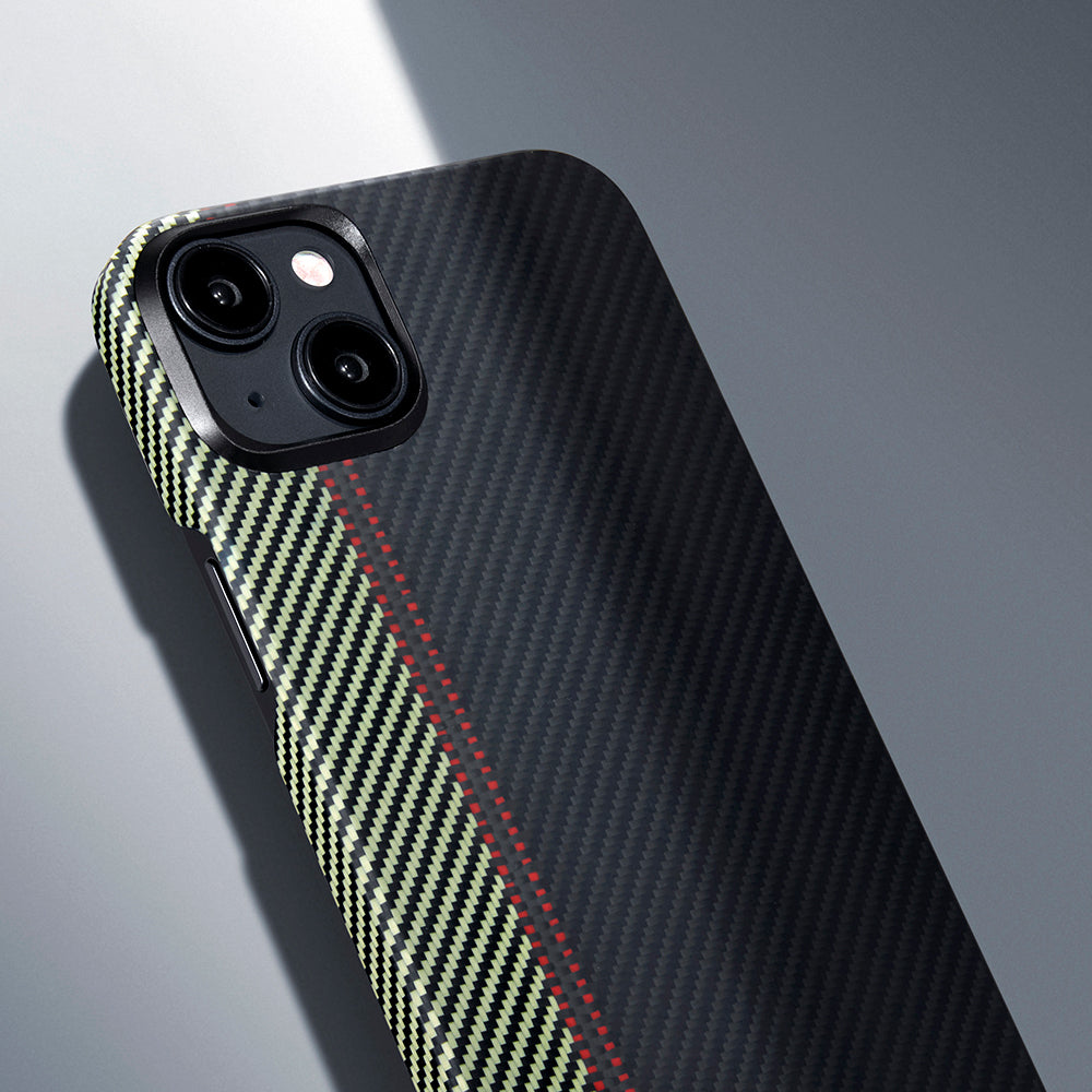 PİTAKA iPhone 15 Plus Magsafe Şarj Özellikli 600D Aramid Fiber Tactile Woven Orchestra Serisi Overture Kılıf