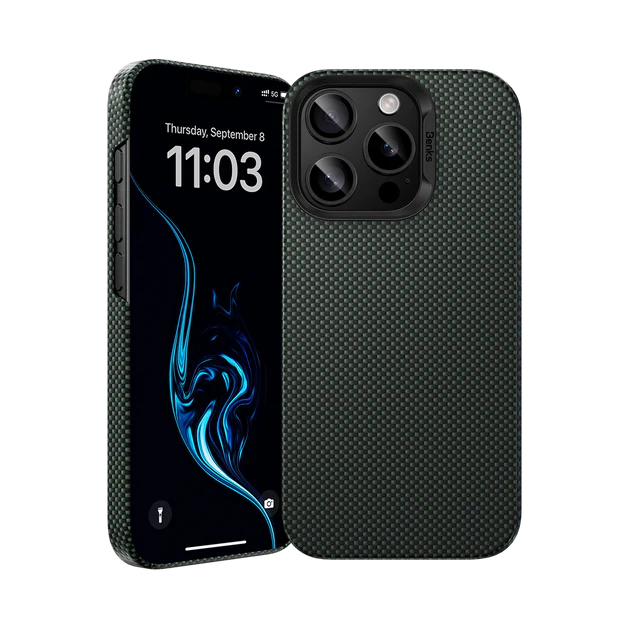 Magsafe Şarj Özellikli Benks ArmorTint Serisi ArmorAir Kevlar Yeşil Kapak - enzaksesuar