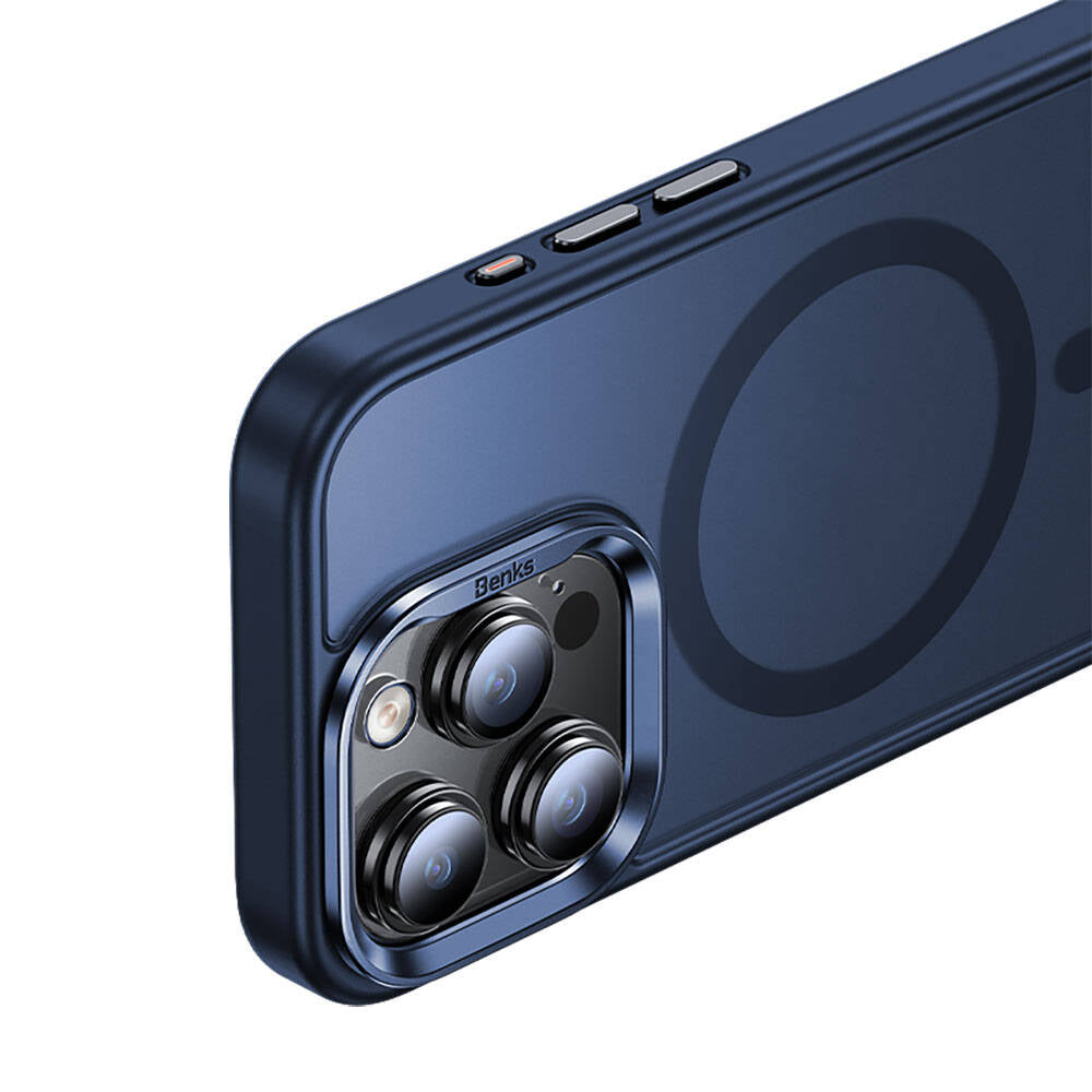 BENKS iPhone 15 Pro Magsafe Şarj Özellikli Benks Mist Protective Mavi Kılıf