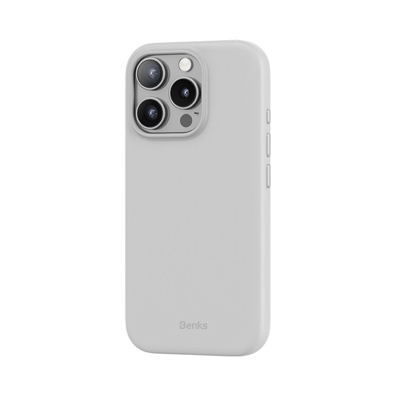 BENKS iPhone 16 Pro Magsafe Şarj Özellikli Çizilmeye Dayanıklı VitaPro Serisi PU Deri Beyaz Kılıf