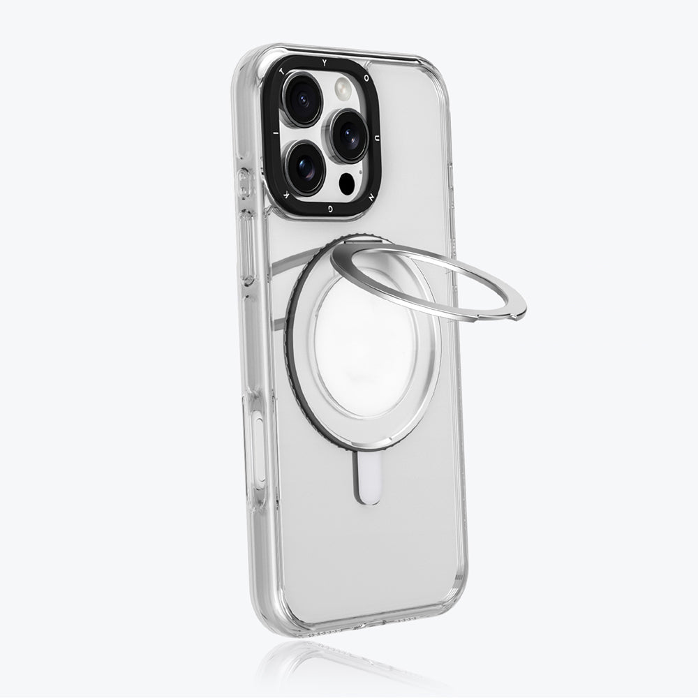 YOUNGKIT iPhone 16 Pro Max Magsafe Şarj Özellikli Parmak Ring Standlı Pivot Serisi Kılıf