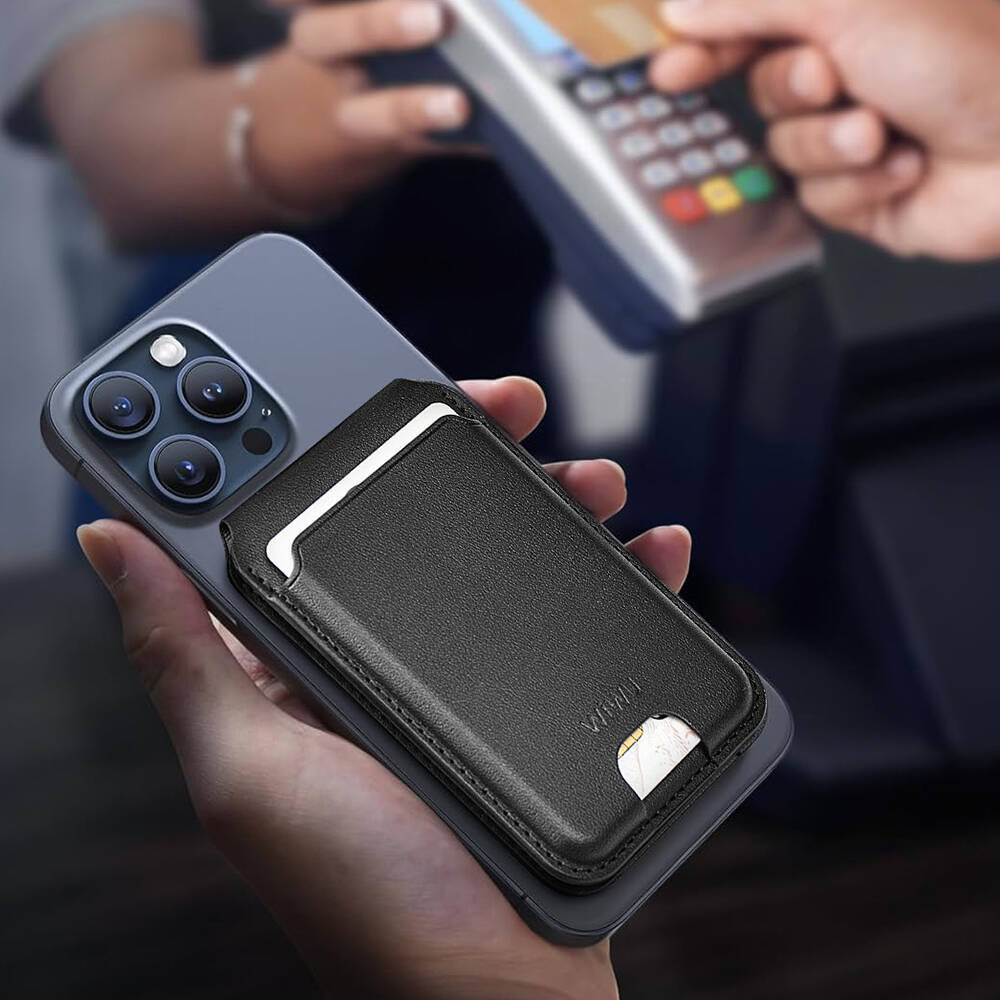 Wiwu Mag Wallet Standlı Magnetik Siyah Kartlık - enzaksesuar