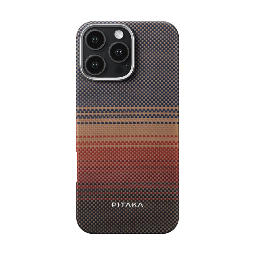 Magsafe Şarj Özellikli Aramid Fiber Pitaka Tactile Woven Sunset-Moonrise Serisi Sunset Kapak - enzaksesuar