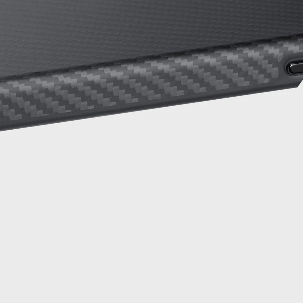 Magsafe Şarj Özellikli Aramid Fiber Pitaka Military-Grade Classic Serisi Black-Grey Twill Kapak - enzaksesuar