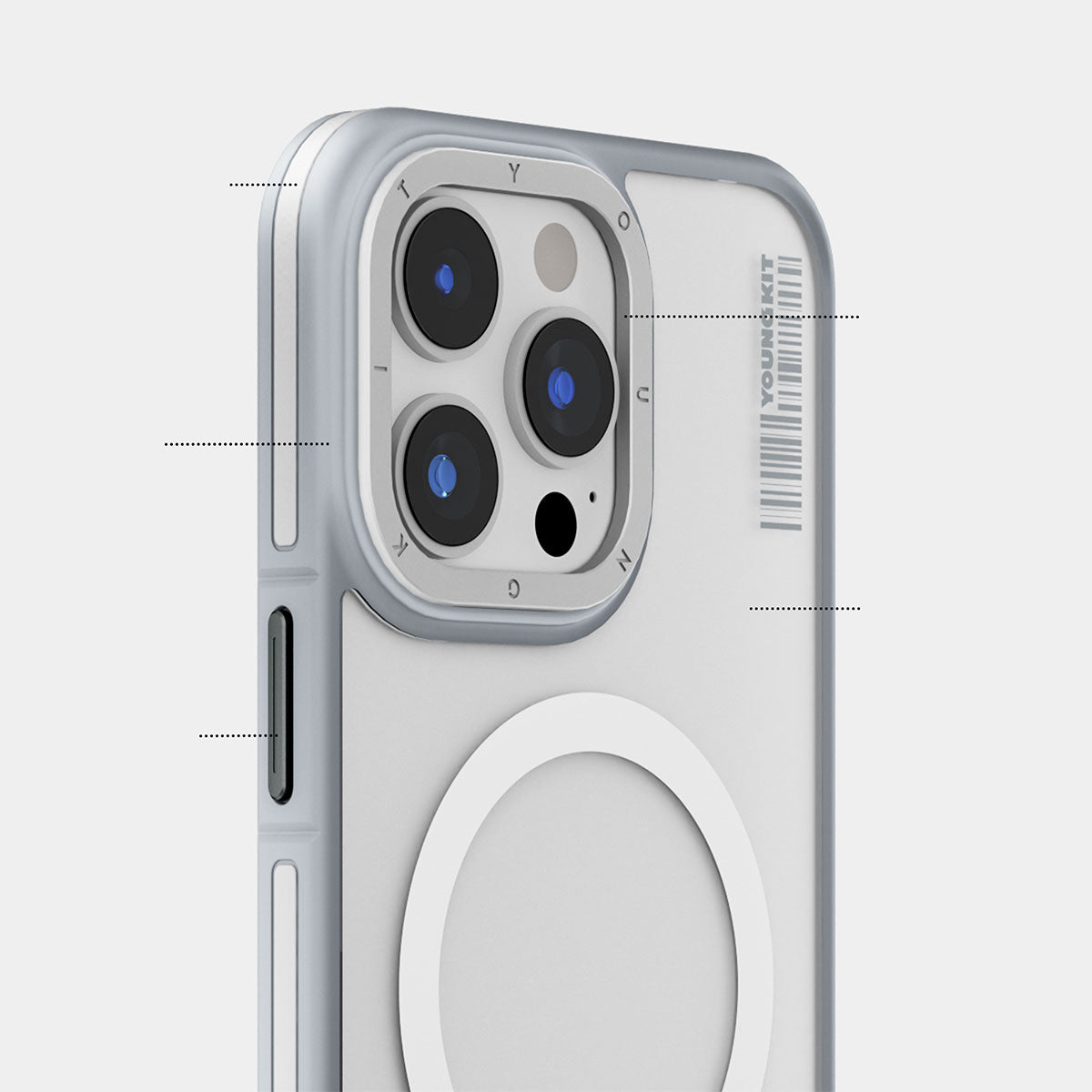 Youngkit Rock Sand Serisi iPhone Kapak Gri - enzaksesuar