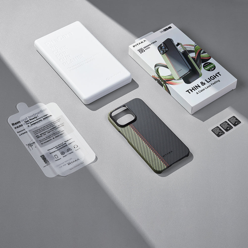 PİTAKA iPhone 15 Pro Max Magsafe Şarj Özellikli 600D Aramid Fiber Tactile Woven Orchestra Serisi Overture Kılıf