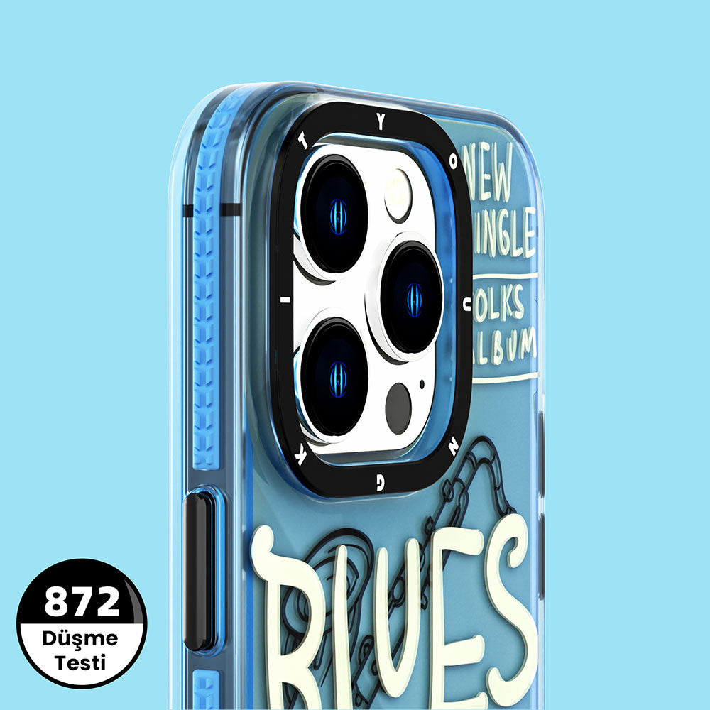 Youngkit Jazz Serisi iPhone Mavi Kapak - enzaksesuar