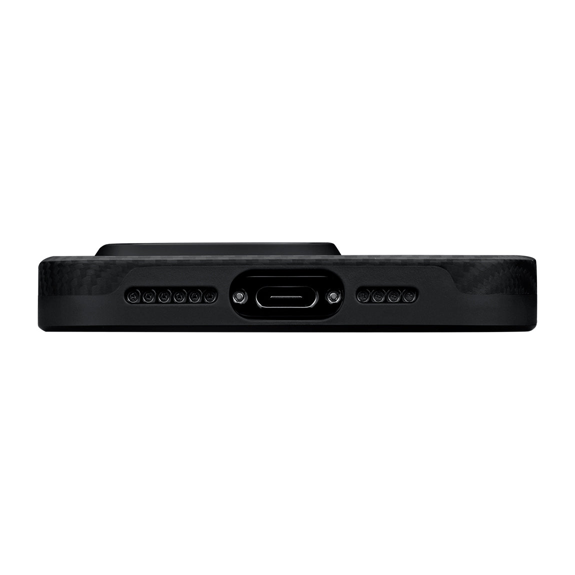 PİTAKA Magsafe Şarj Özellikli İPhone 15 Pro Max 600D Aramid Fiber Military-Grade Classic Serisi Black-Grey Twill Kapak