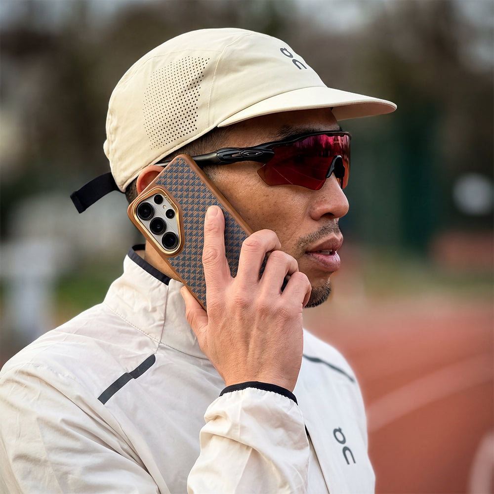 Galaxy S26 Ultra Kılıf M-safe Şarj Özellikli Raptic Aramid Skin Dual Serisi Kapak Gold-Mavi