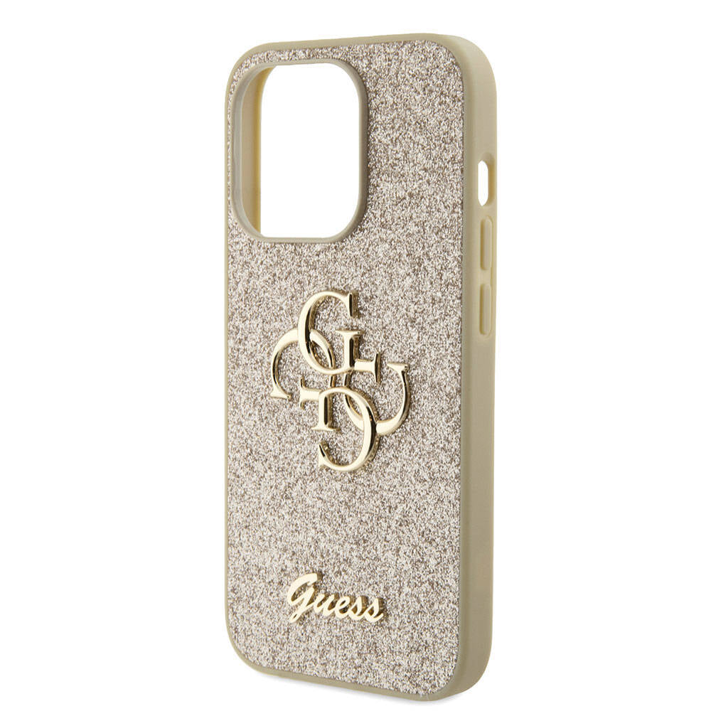 Guess Orjinal Lisanslı 4G Büyük Metal Logolu Glitter Gold Kapak - enzaksesuar